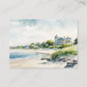 Newport Rhode Island Beach Waterverf Bruiloft Informatiekaartje (Achterkant)