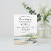 Newport Rhode Island Beach Waterverf Bruiloft Kaart (Staand voorkant)