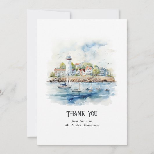 Newport, Rhode Island Bestemming Bruiloft Bedankkaart (Voorkant)