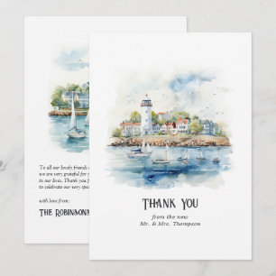 Newport, Rhode Island Bestemming Bruiloft Bedankkaart