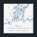 Newport Rhode Island bestemming bruiloft gunst Magneet<br><div class="desc">Snel en eenvoudig bestellen! Deze Newport, RI kaart magneten maken geweldige Newport bruiloft gunsten op te nemen in uw Rhodie Island bestemming bruiloft welkomsttassen. Beweeg het hart door te klikken op "Bewerken met ontwerpgereedschap" onder "Personaliseren". Perfect voor alle geweldige trouwlocaties in Newport, RI, waaronder Belle Mer, OceanCliff Hotel, Hotel Viking,...</div>