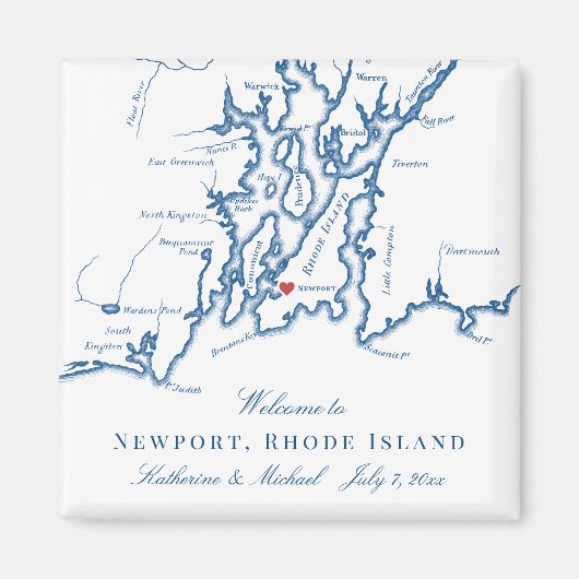Newport Rhode Island bestemming bruiloft gunst Magneet (Voorkant)
