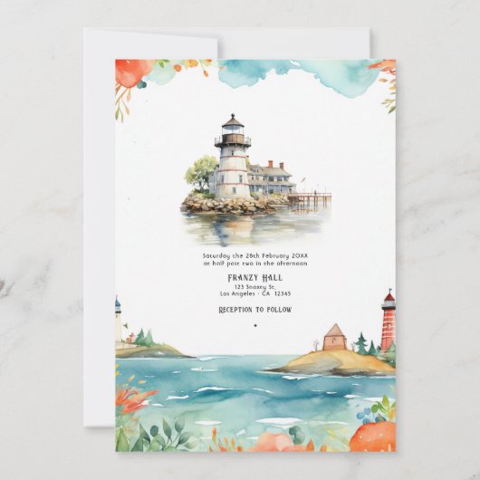 Newport, Rhode Island Bestemming Bruiloft Kaart (Achterkant)