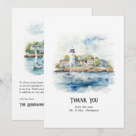 Newport, Rhode Island Bestemming Trouwen Bedankkaart
