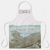 Newport Rhode Island Birdseye Uitzicht kaart Schort (Voorkant)