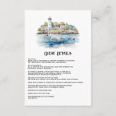 Newport, Rhode Island Bruiloft Gast Details Informatiekaartje (Voorkant)