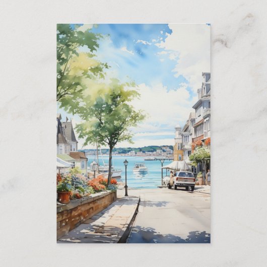 Newport, Rhode Island Bruiloft Gast Details Informatiekaartje (Achterkant)