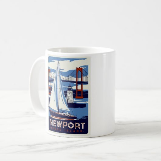 Newport Rhode Island Coffee Mok - Size 11oz (Voorkant links)