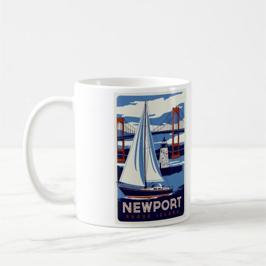 Newport Rhode Island Coffee Mok - Size 11oz (Links)