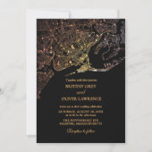 Newport Rhode Island Kaart gouden Bruiloft (Voorkant)