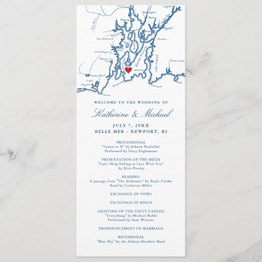 Newport Rhode Island Kaart Marinebestemming Bruilo (Voorkant)