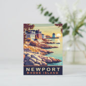 Newport, Rhode Island, kust, Reizen Briefkaart (Staand voorkant)