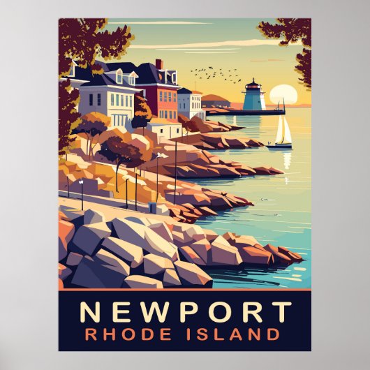 Newport, Rhode Island, kust, Reizen Poster (Voorkant)