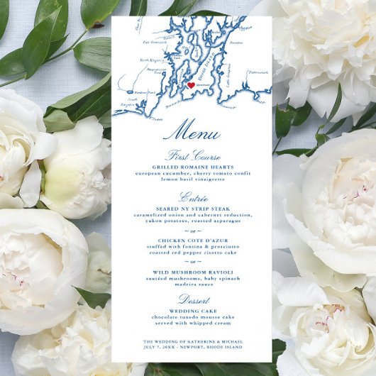 Newport Rhode Island Map Elegant Navy Script Menu