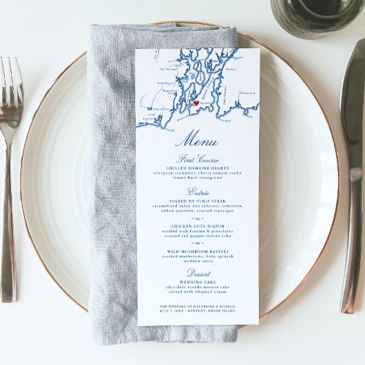Newport Rhode Island Map Elegant Navy Script Menu