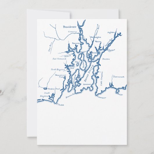 Newport Rhode Island Map Navy Rehearsal Dinner Kaart (Achterkant)