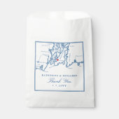 Newport Rhode Island Map Navy Script Weddenschap Bedankzakje (Voorkant)