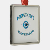 Newport Rhode Island Nautical Metalen Ornament (Rechts)