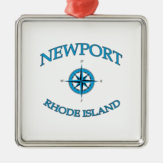 Newport Rhode Island Nautical Metalen Ornament (Voorkant)