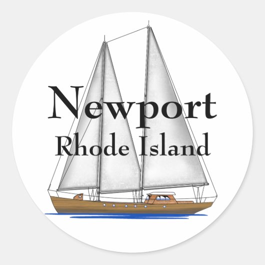 Newport Rhode Island Ronde Sticker (Voorkant)