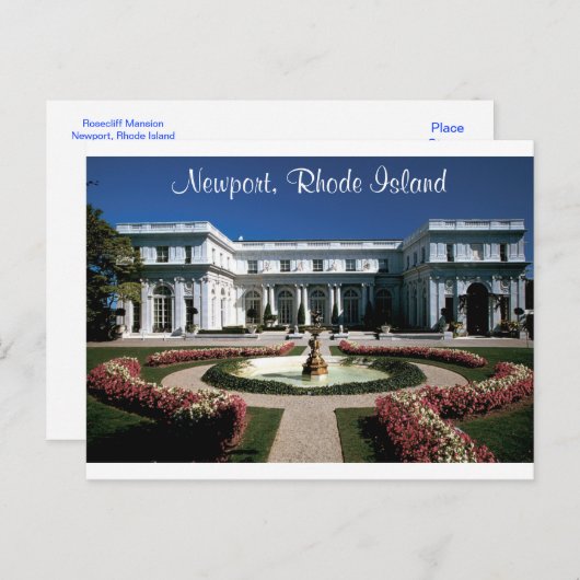 Newport Rhode Island, Rosecliff Mansion Post Card Briefkaart (Voorkant / Achterkant)