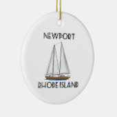 Newport Rhode Island Sailing Keramisch Ornament (Rechts)