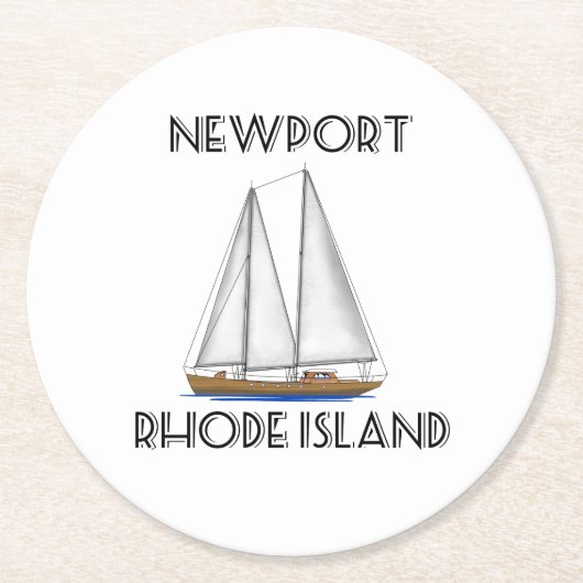 Newport Rhode Island Sailing Ronde Kartonnen Onderzetter (Voorkant)