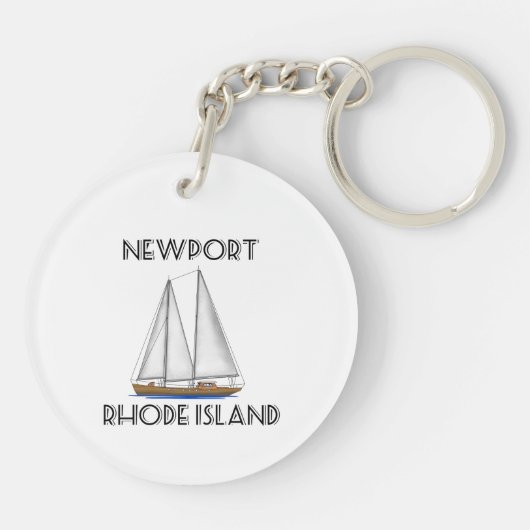 Newport Rhode Island Sailing Sleutelhanger (Achterkant)