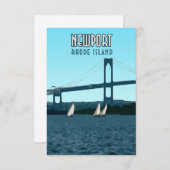 Newport Rhode Island Sailships  Flat Kaart (Voorkant / Achterkant)