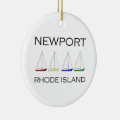 Newport Rhode Island Sailships Keramisch Ornament (Rechts)