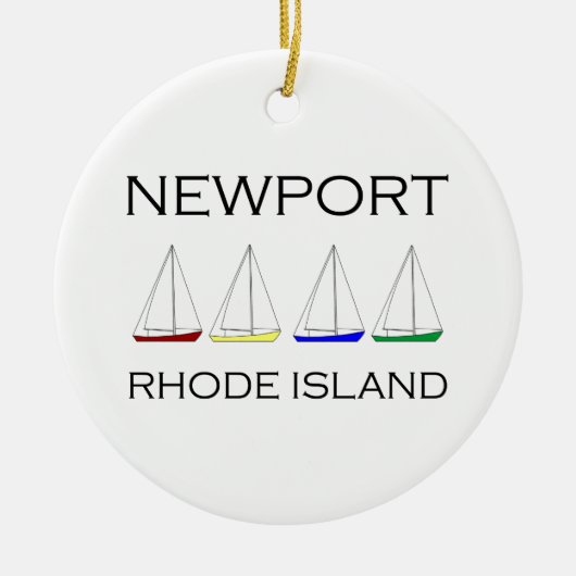 Newport Rhode Island Sailships Keramisch Ornament (Voorkant)