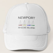 Newport Rhode Island Sailships Trucker Pet (Voorkant)