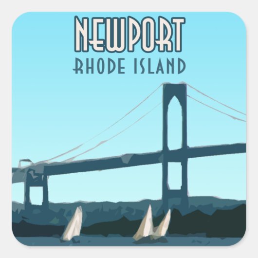 Newport Rhode Island Sailships  Vierkante Sticker (Voorkant)