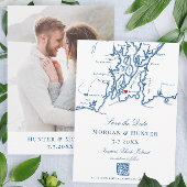 Newport Rhode Island Save the Date Elegante QR-cod