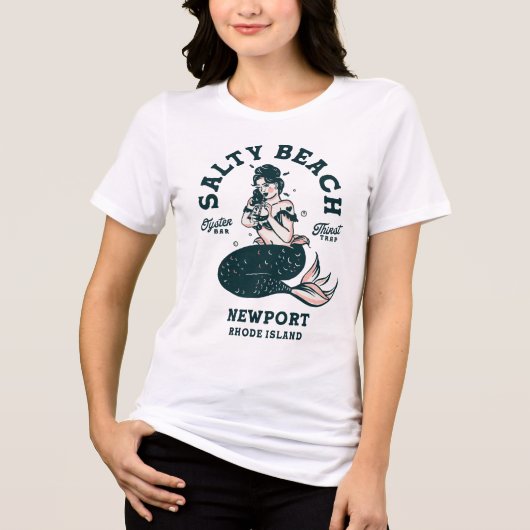 Newport Rhode Island Shirt Oyster Bar Zeemeermin G (Voorkant)