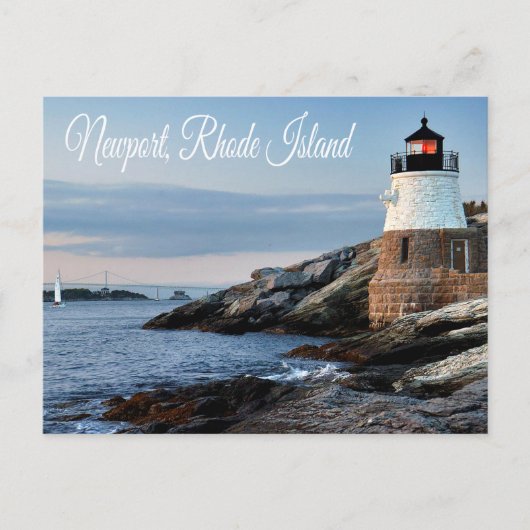 Newport Rhode Island Sunset Lighthouse Briefkaart (Voorkant)