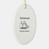 Newport Rhode Island Tall Ship Keramisch Ornament (Rechts)
