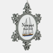 Newport Rhode Island Tin Sneeuwvlok Ornament (Links)