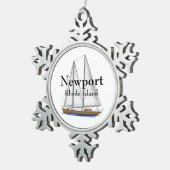 Newport Rhode Island Tin Sneeuwvlok Ornament (Rechts)