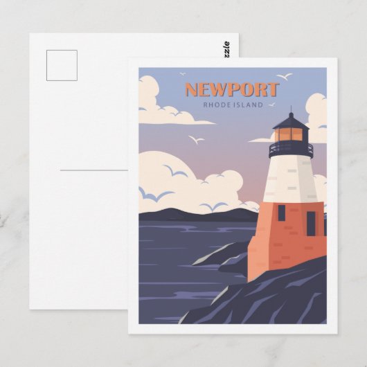 Newport Rhode Island Travel Place Illustratie Briefkaart (Voorkant / Achterkant)