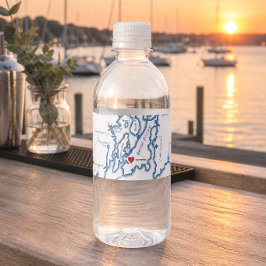 Newport Rhode Island Trouwlocatie voor Bestemmingh Waterfles Etiket