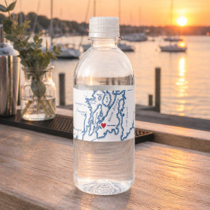 Newport Rhode Island Trouwlocatie voor Bestemmingh Waterfles Etiket