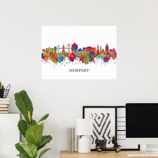 Newport Rhode Island USA Skyline Poster (Thuiskantoor)