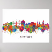Newport Rhode Island USA Skyline Poster (Voorkant)