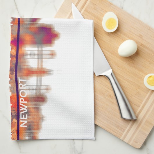 Newport Rhode Island USA Skyline Theedoek (Quarter Fold)