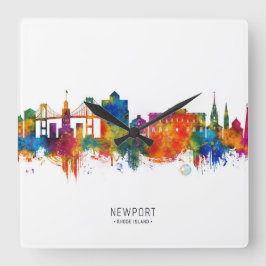 Newport Rhode Island USA Skyline Vierkante Klok