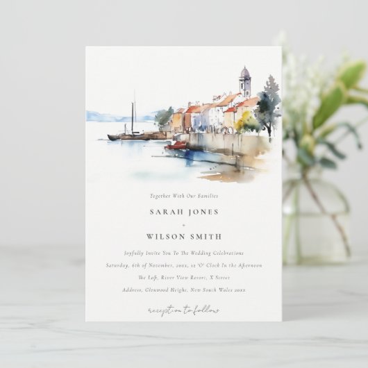 Newport Rhode Island Verenigde Staten bruiloft Kaart (Staand voorkant)