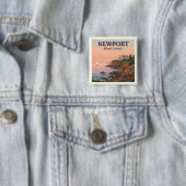 Newport Rhode Island Vierkante Button 5,1 Cm (In situ)