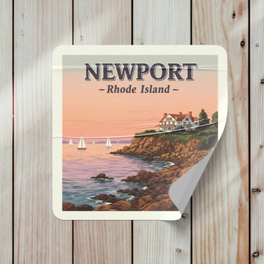 Newport Rhode Island Vierkante Sticker