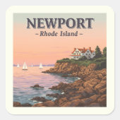 Newport Rhode Island Vierkante Sticker (Voorkant)